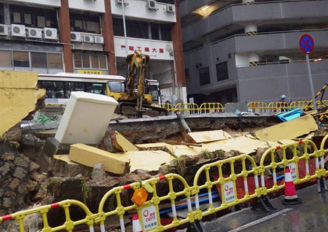 Torrential rain causes wall collapse