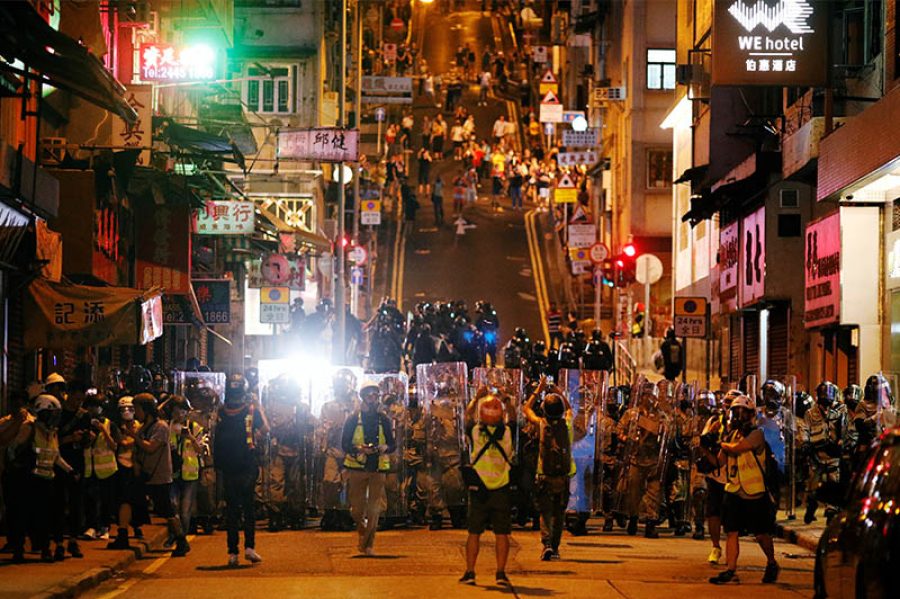 Macau ferry services suspended Sunday night over violent HK protests
