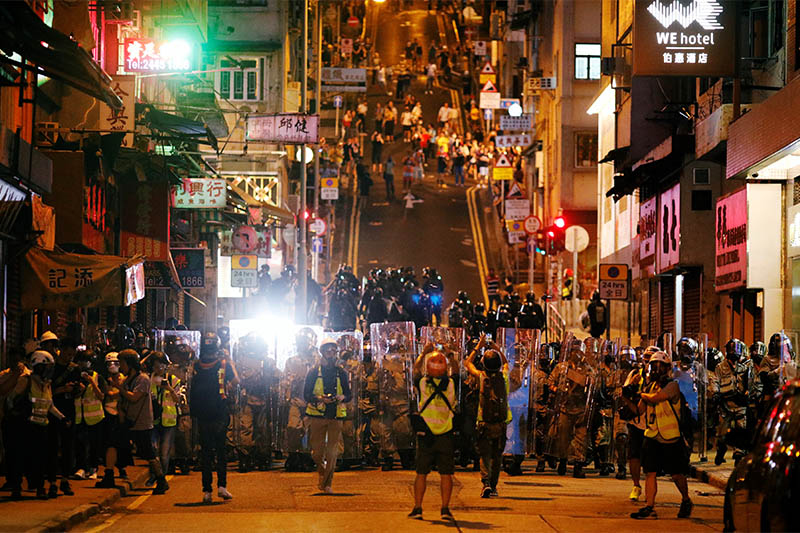 Macau ferry services suspended Sunday night over violent HK protests