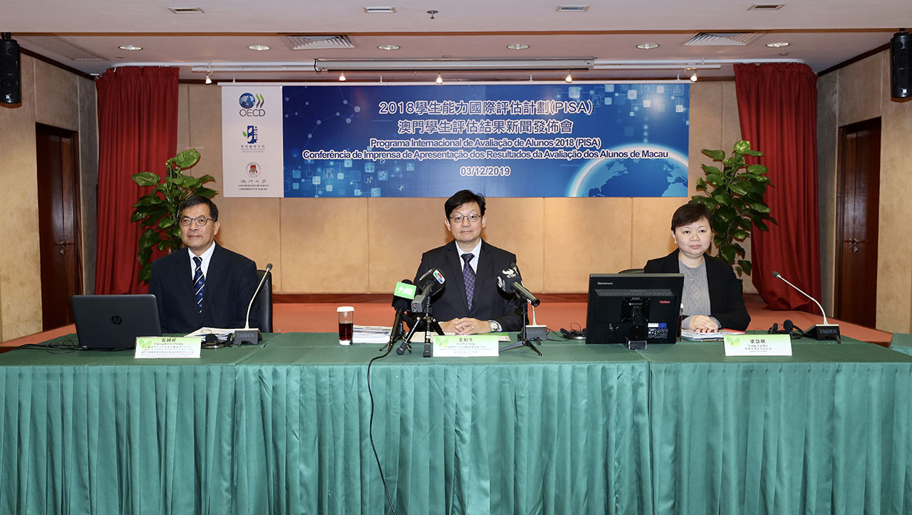 PISA 2018 ranks Macau world’s 3rd in 3 core subjects