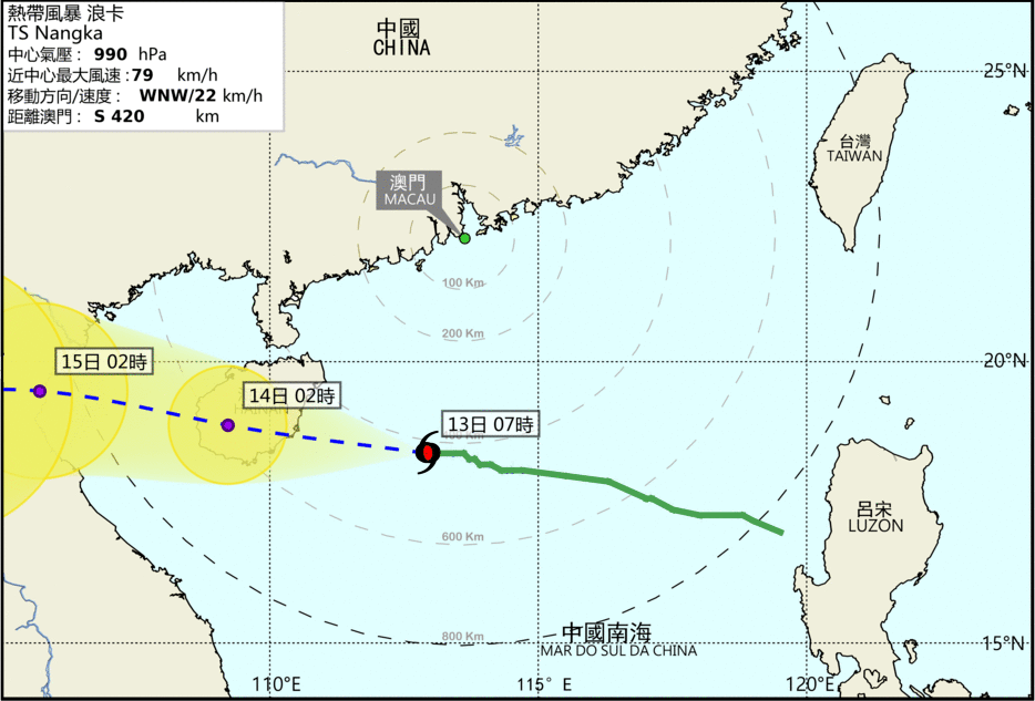 Typhoon signal No. 8NE issued Tuesday morning