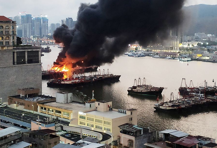 Fishing boat owners face MOP 9 million repair bill after Inner Harbour blaze