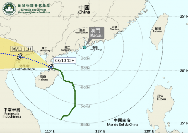 Macao to lower Typhoon Signal to No 3 at 1 pm