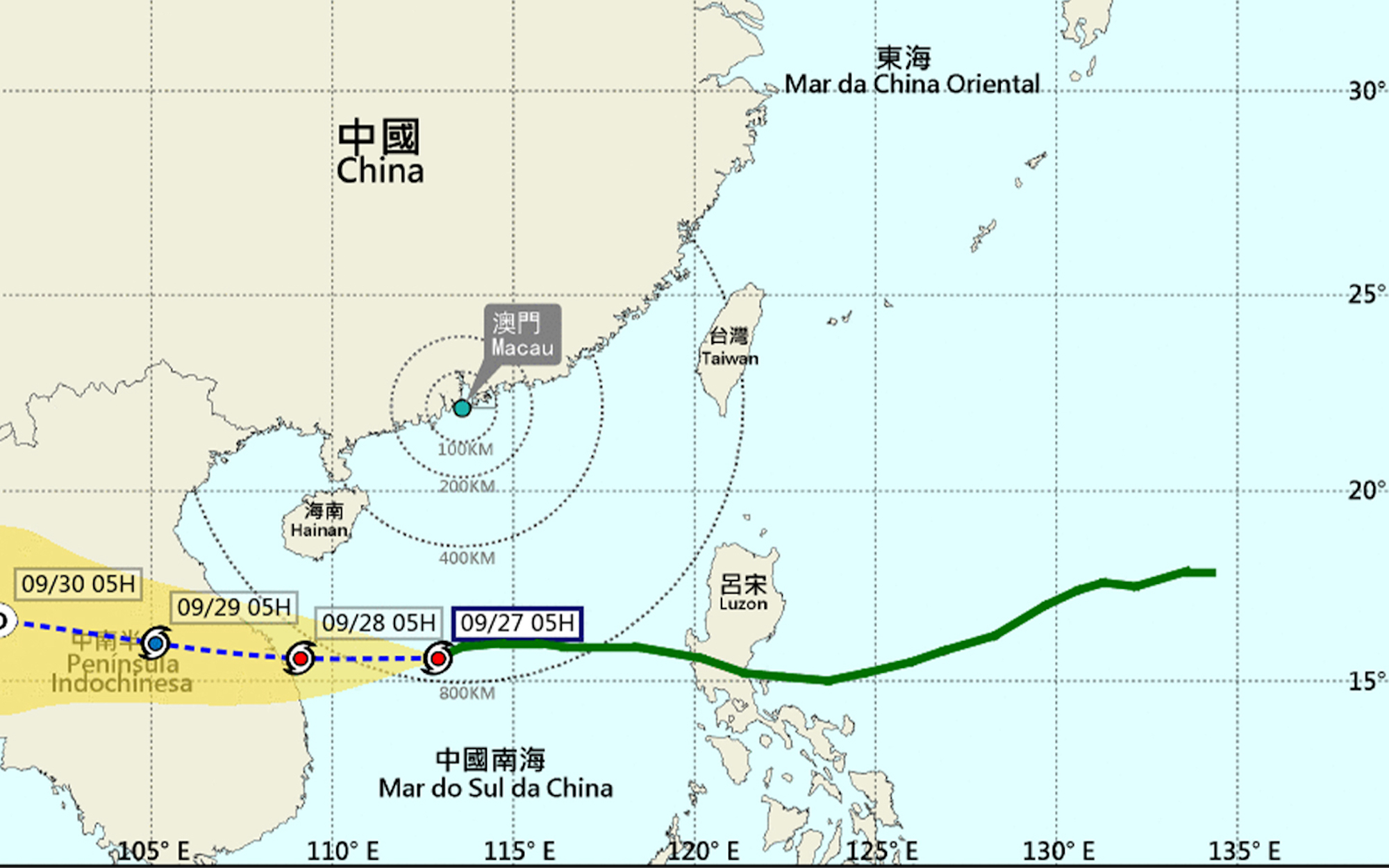 Strong monsoon signal hoisted as Tropical Cyclone Noru crosses South China Sea