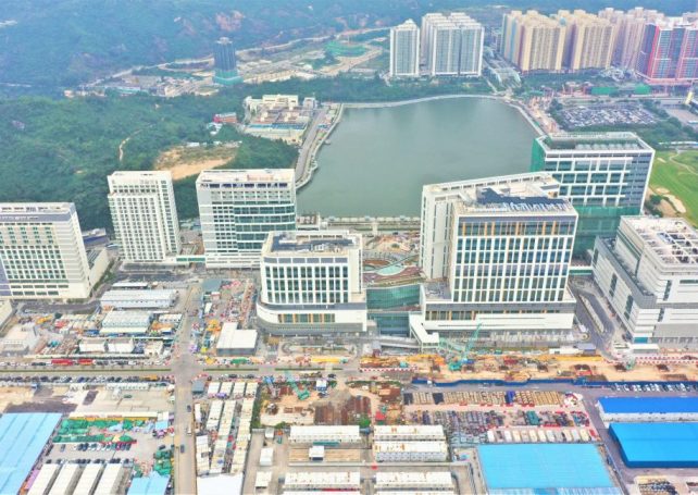 Construction of a large hospital complex in Cotai is mostly finished