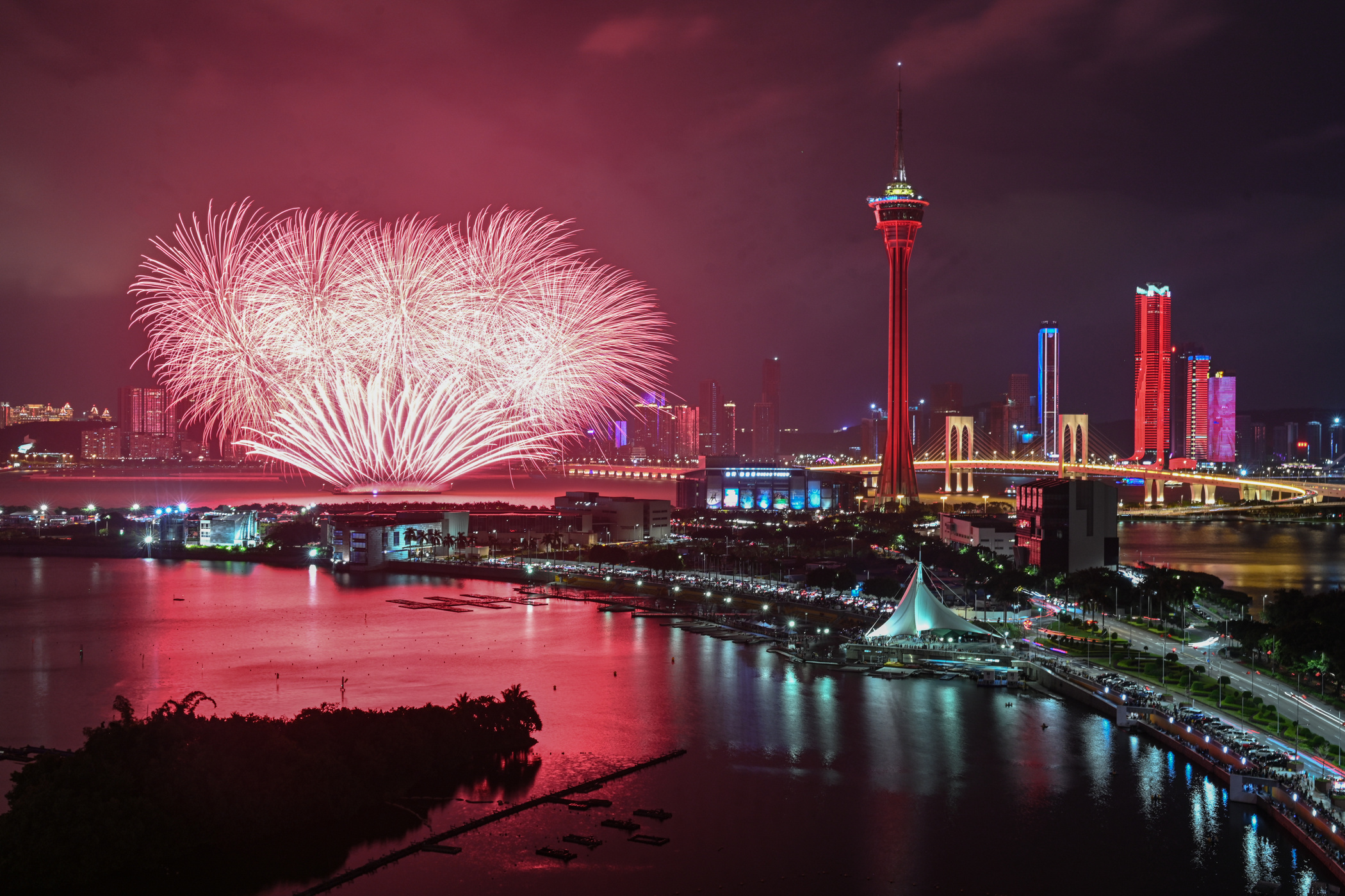 7 Chinese New Year Traditions fireworks over water Macao