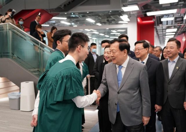 The top official in charge of Macao affairs is making a fact-finding visit