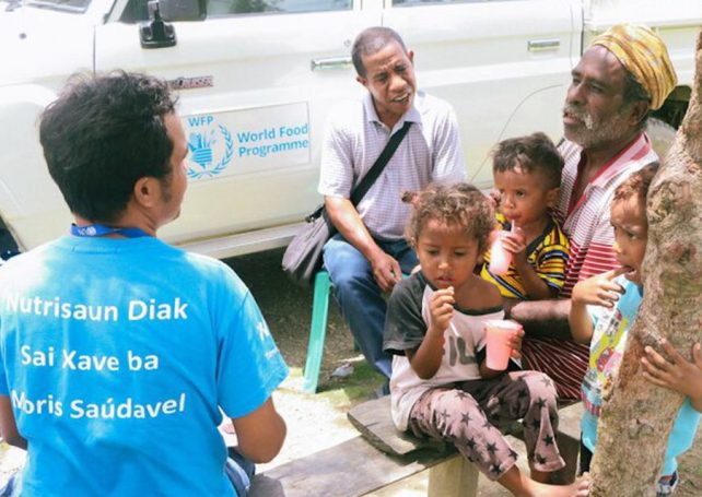 The World Food Program is distributing food aid in Timor-Leste