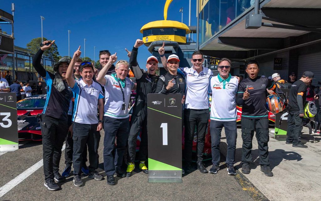 Charles Leong and his team celebrate their dominant performance at the LSTA races